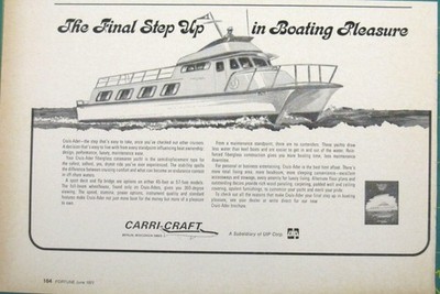 Print Ad Carri-Craft Yachts Final Step Up Boating Pleasure Catamaran 1971