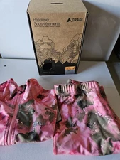 Orage 1/4 Zip Baselayer Flower Print Pants And Top Set Junior 7/ XS NEW