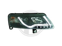 Designscheinwerfer Set FüR Audi A6 Tube Lights Klarglas/Schwarz 2004-2008