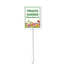  8x12 IN Private Garden Please Keep Out Yard Sign With Metal 8X12IN, D2