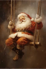 SANTA CLAUS CHRISTMAS HOLIDAY STRETCHED CANVAS PRINT WALL ART READY TO HANG CA7