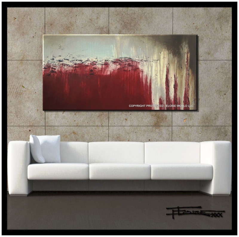 Abstract Painting Modern Canvas Wall Art Large, Framed, Signed, US ELOISExxx