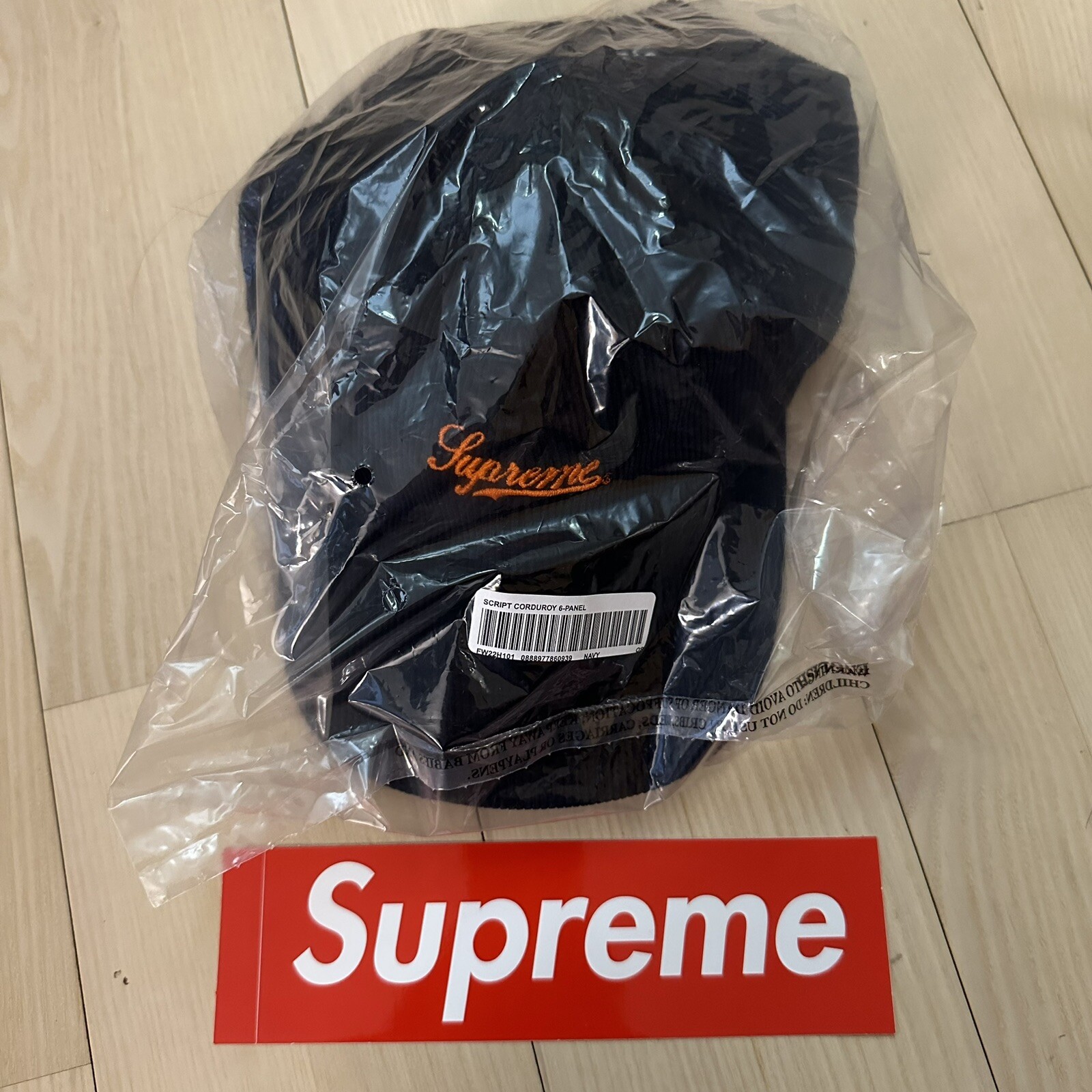 Supreme Script Corduroy 6-Panel Cap Hat Navy Blue FW22 | eBay