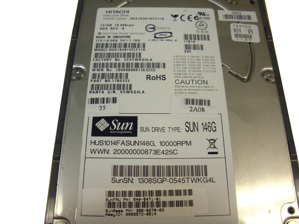 Sun 540-5471 X6817A 146GB 10K FC-AL Hard Drive for 6120 - Image 3 of 3