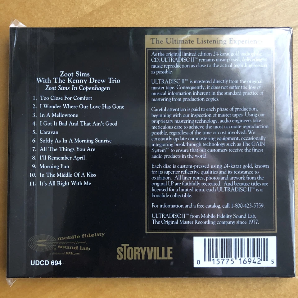 ZOOT SIMS (w. Kenny Drew) : In Copenhagen - MFSL GOLD 694 - US 1995 - mint - Bild 2 von 2