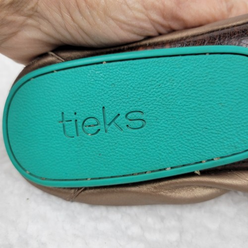 TIEKS by Gavrieli Ballet Flats Womens size 10 Metallic Gold Bronze Leather Shoes - Picture 5 of 12