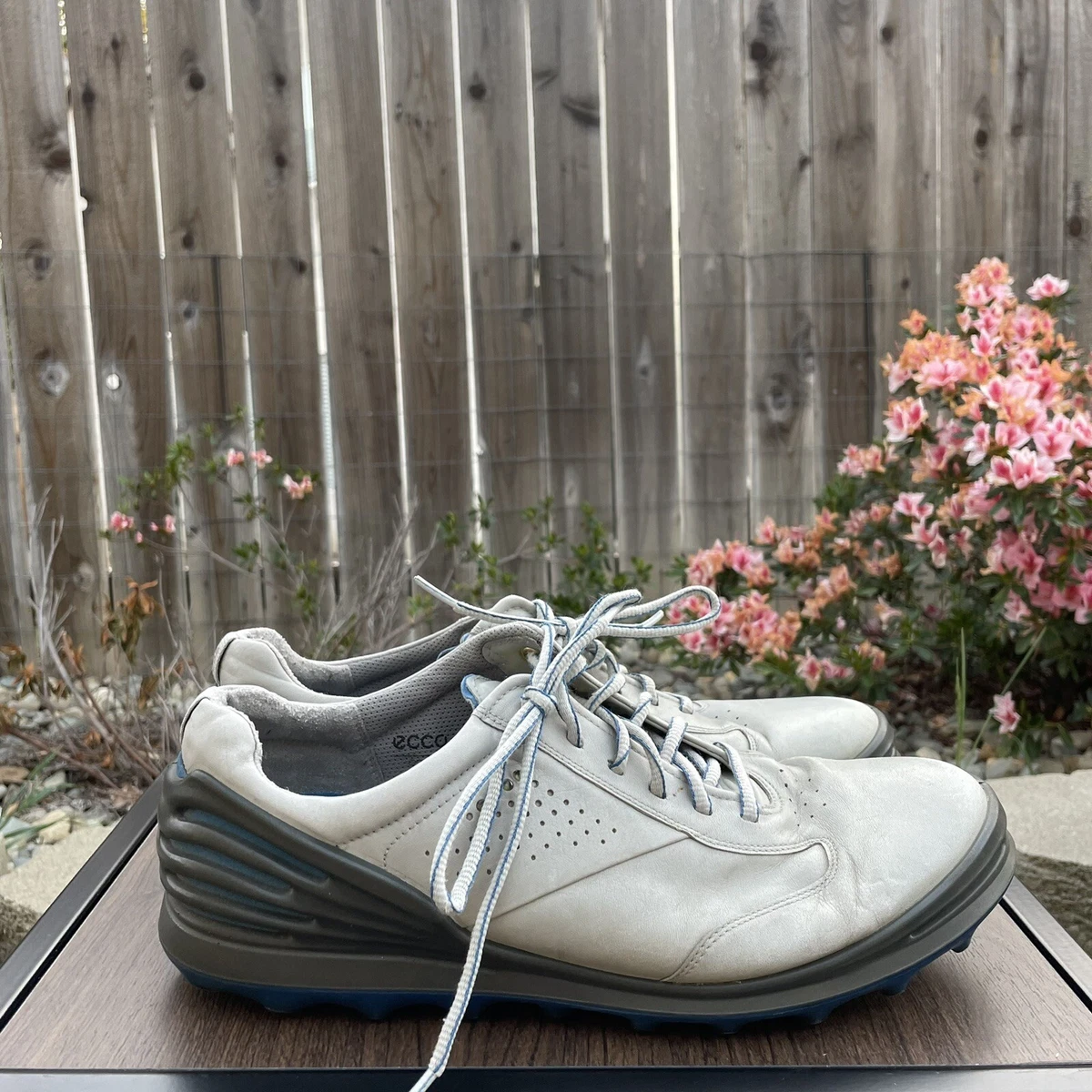 Ecco Hydromax Cage Pro Men s Gray Blue Golf Sneakers Lace Up Shoes Size 12