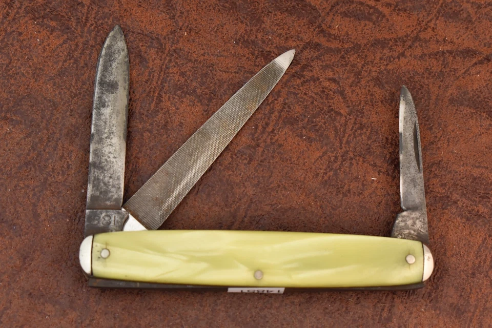 ВИНТАЖНЫЙ ПЕРОЧИННЫЙ НОЖ KEEN KUTTER С ТРЕСНУВШИМ ЛЬДОМ ДЖЕНТЛЬМЕН С НАПИЛЬНИКОМ (14851) - Изображение 2 из 2