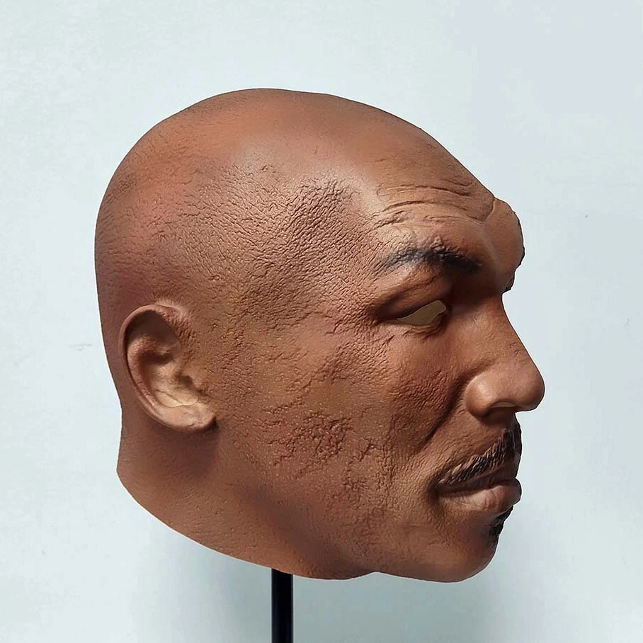 Mike Tyson Iron Mike Latex Mask Halloween Cosplay Party Funny Costume Realistic - Image 4 of 4