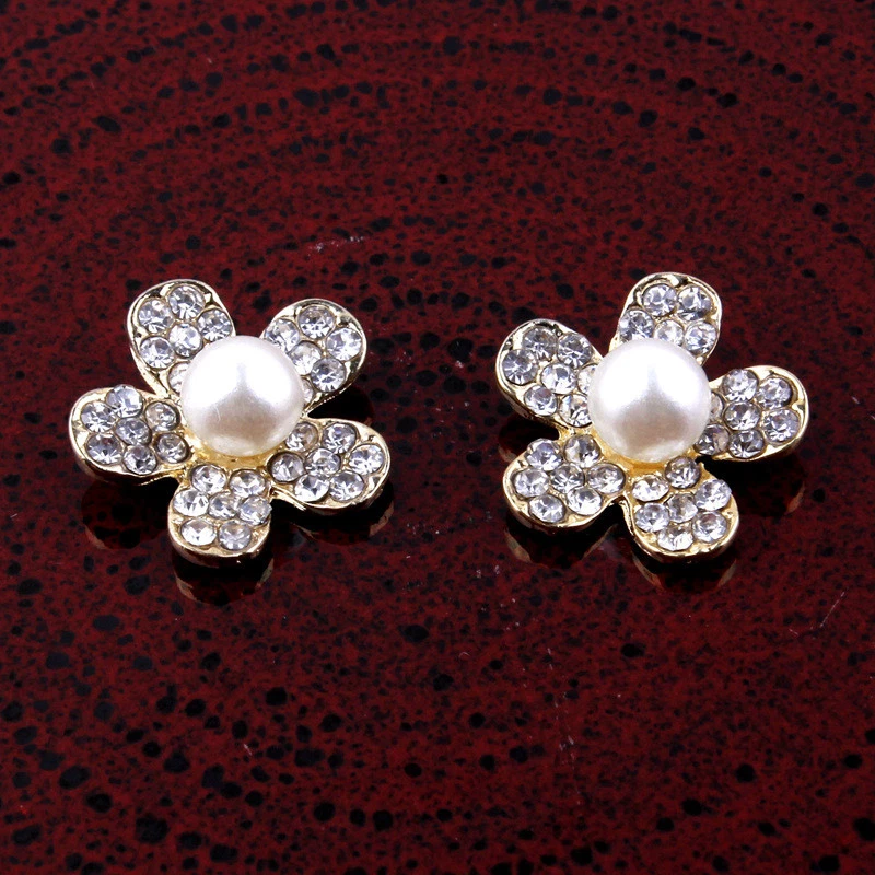 10pcs 15mm Metal Rhinestone Buttons Bling Alloy Crystal Buttons For Wedding - Image 4 of 4