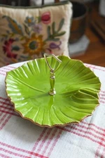 MCM California Pottery USA Chartreuse Green Leaf Serving Dish Mother's Day Gift