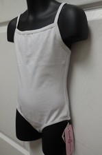 White Camisole Leotard SANSHA SIGNATURE Dance Front Lined Girls Size Y1555C NWT