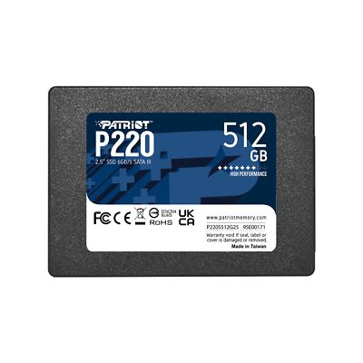 Patriot P220 512GB SSD 2.5'' SATA III 6GB/s Internal Solid State Drive For PC/MAC