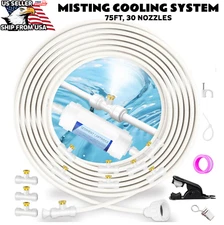 Outdoor Misting Cooling System 50-75FT (18-23M) Line 20 Brass Mist Nozzles Garde