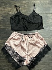 PJ Sleep  Lounge Set Womens Sleepwear Cami/Short 2-Piece Sz Small Silky