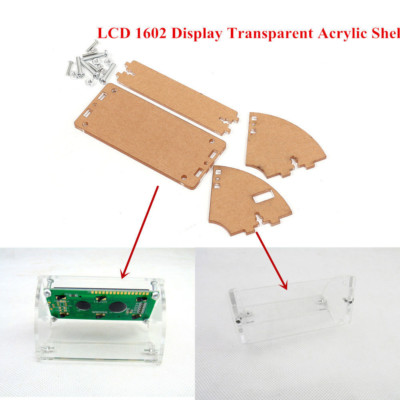 LCD1602 Transparent Acrylic LCD Shell for 2.5'' 1602 Blue/Yellow Backlight Case