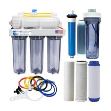RO/DI Aquarium Reef System Reverse Osmosis Clear Manual Flush 100G Single DI
