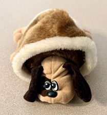 VTG 1985 Tonka Pound Puppies Newborn Plush White Brown Spots Outfit Jacket Coat