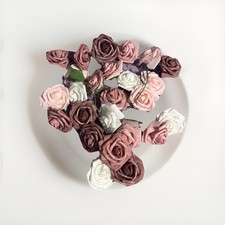 4" Faux ROSES  ARTIFICIAL FOAM FLOWERS Stems Party Event Wedding DIY Decorations