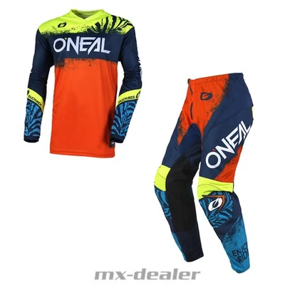 O`NEAL O'Neal Element KINDER Shocker V.25 Blau Orange MX Motocross Combo Cross Hose