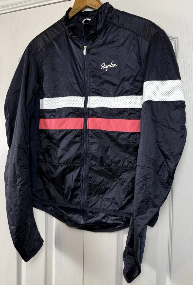 Chaqueta aislante Rapha Brevet para hombre azul marino oscuro/rosa talla Performance XL NUEVA SIN ETIQUETAS Foto 4 de 4