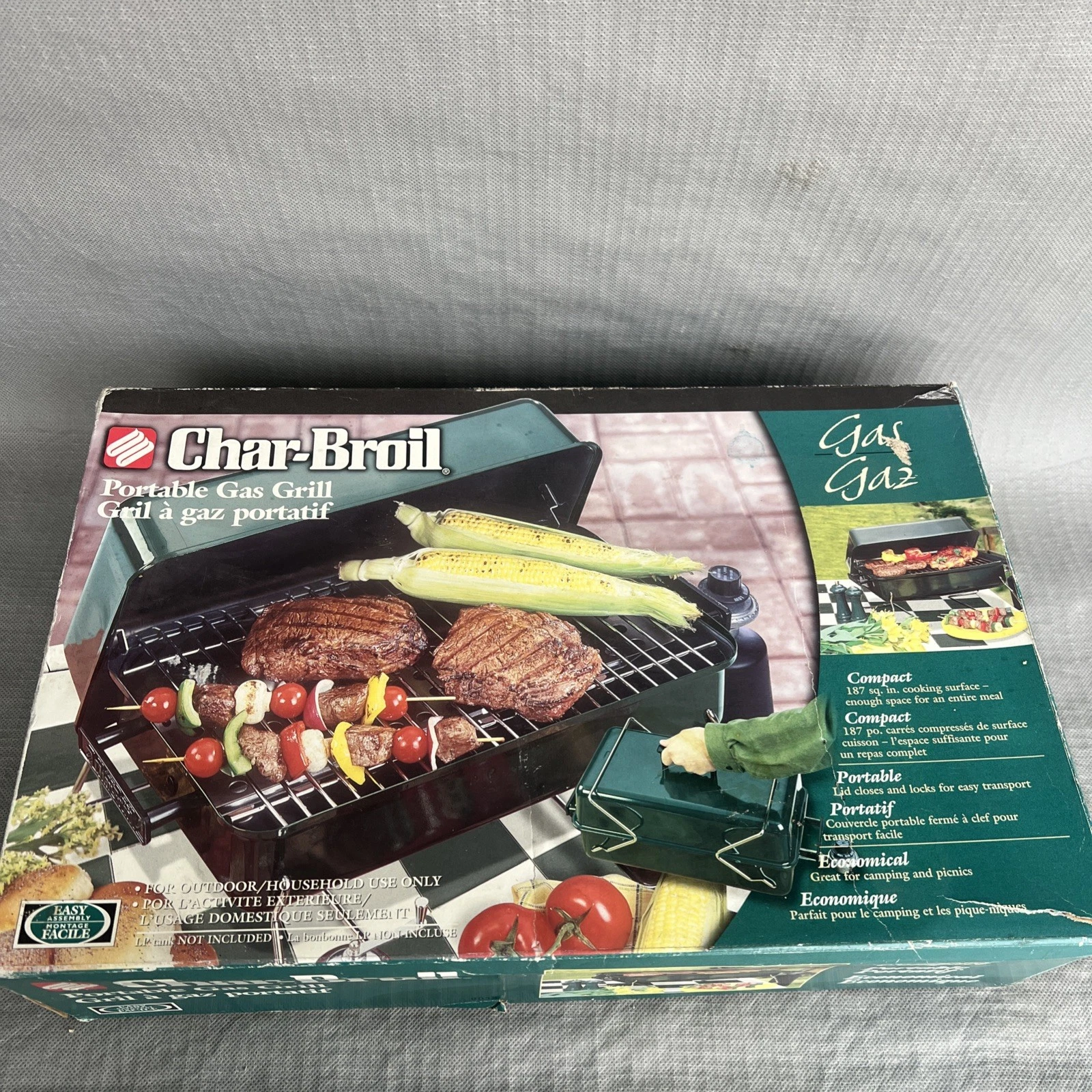 Vintage CHAR-BROIL Portable Gas LP "TABLETOP GAS GRILL" Camping #465 1230 New