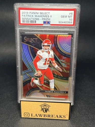 2019 PANINI SELECT SENSATIONS SILVER PRIZM #6 - PATRICK MAHOMES II - PSA 10