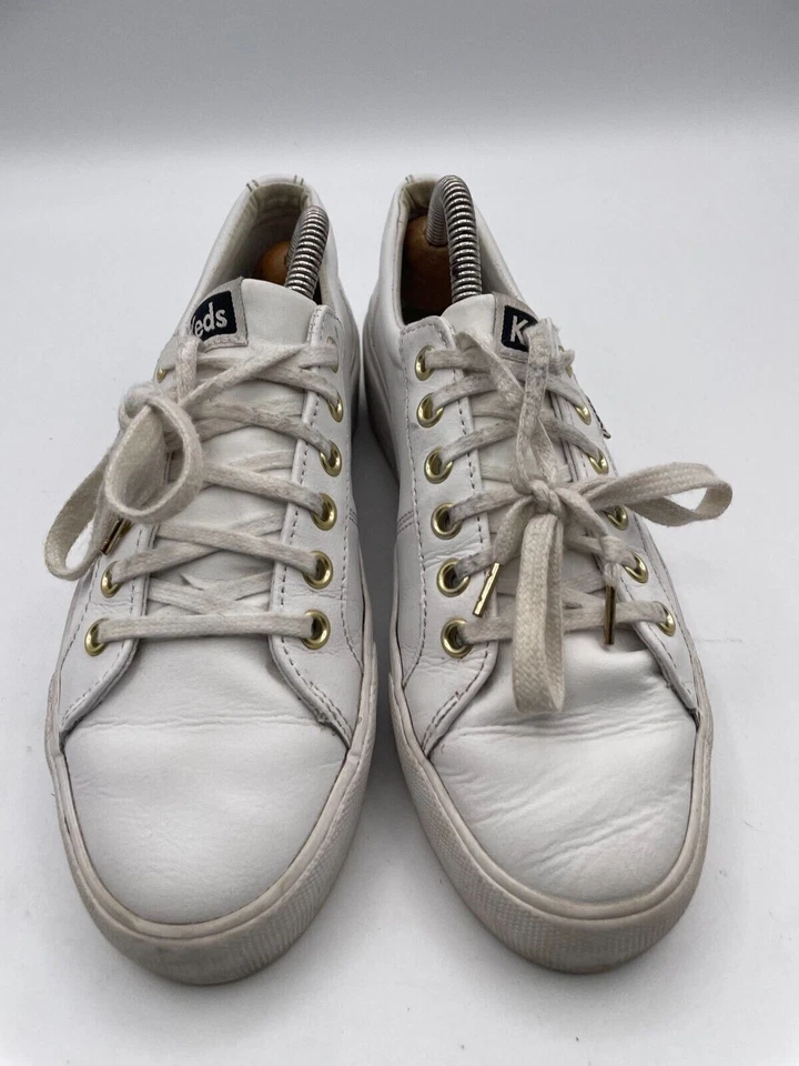 Keds Jump Kick Duo Athletic Sneaker Women's Sz 7 White Leather Lace UP WH64960 - Image 2 of 4