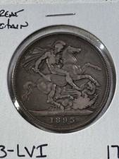 1893-LVI Great Britain Crown Large Silver Low Mintage