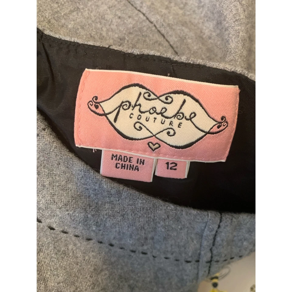 Phoebe Couture Mini Vestido Gris Talla 12 Foto 3 de 4