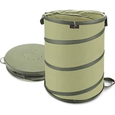 Collapsible Garden Bag 45 Gallon Hard Bottom Yard Waste Leaf Weed Collection