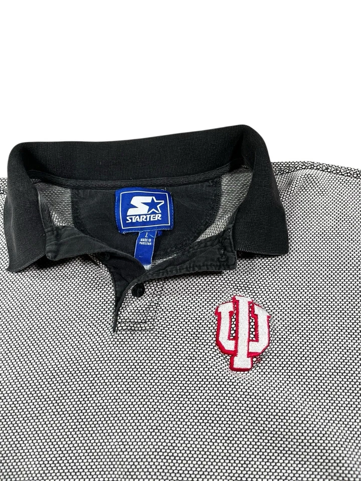 Polo de golf tejido de algodón vintage Indiana University IU Starter talla grande Foto 2 de 4