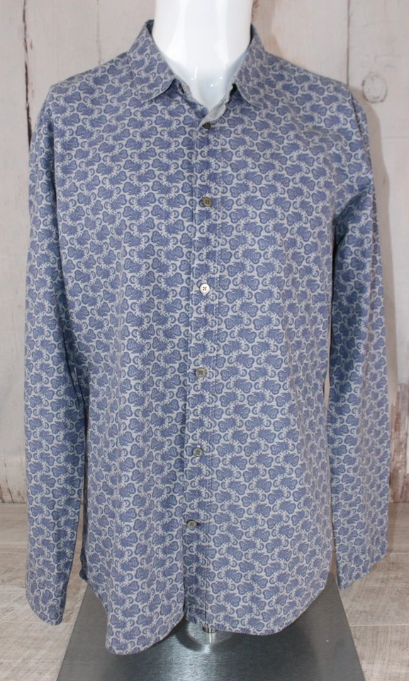 Paul Smith Jeans Blue Floral Print Shirt Long Sleeve Button Up Slim Fit Large - image 2 of 4