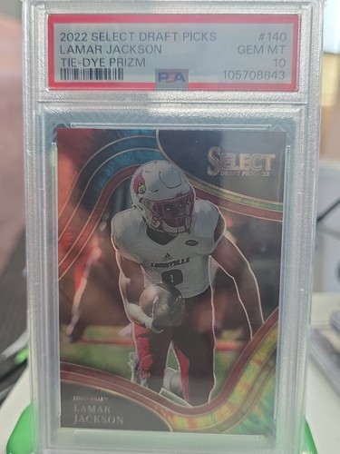 2022 Select Draft Picks Field Level Lamar Jackson Tie-Dye Prizm /25 PSA 10 POP 1