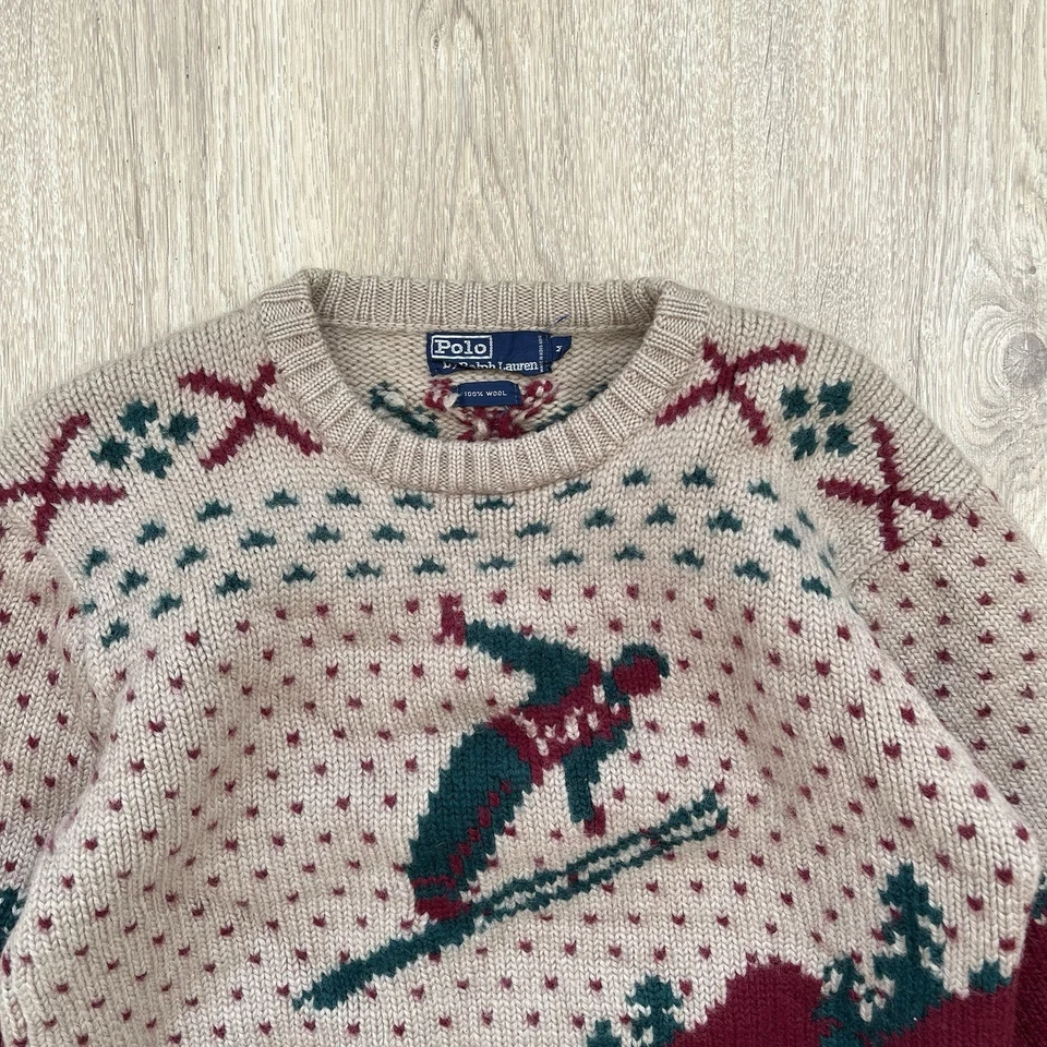 Vintage Polo Ralph Laurent Ski Wool Sweater Men's Medium - Image 2 of 4