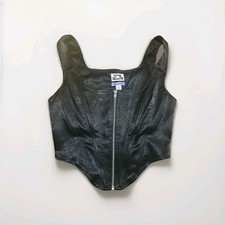 Future Collective Black Zipper Corset Sz 6 NWOT