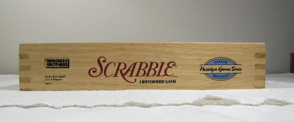 SCRABBLE Official Parker Bros. Crossword Wooden Box Nostalgia Board Game Series - Image 4 of 4
