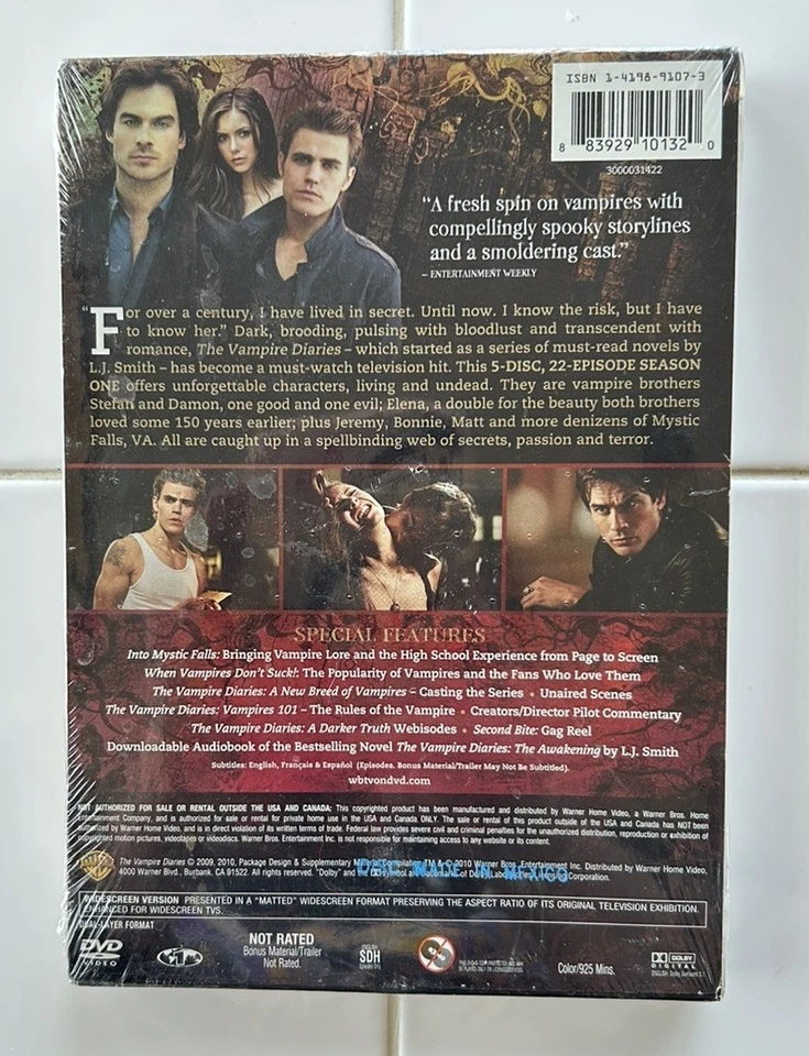 The Vampire Diaries: The Complete First Season (DVD, 2009) -NEW Factory Sealed! - Image 2 of 4