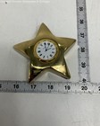 Quartz Gold Star Roman Numeral Desk Clock Japan Movement Mini Brass Tone — photo 1