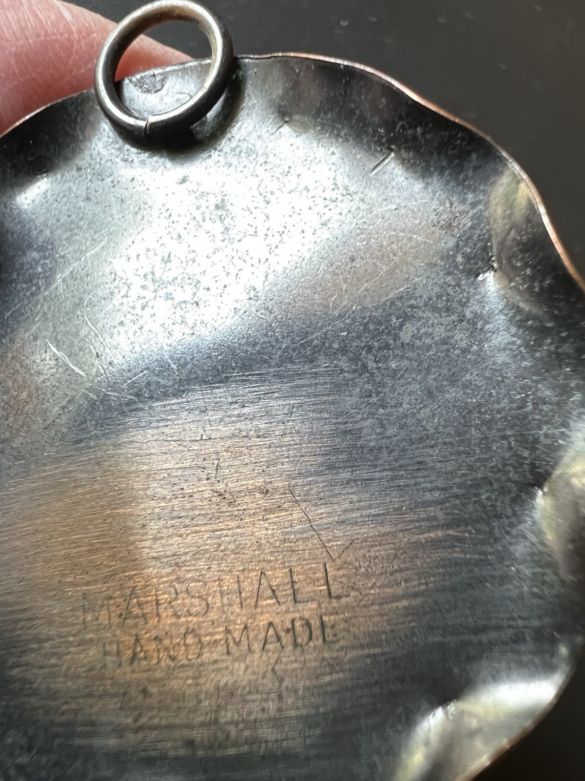 Solid Copper Signed Marshall Hand Made Pendant Vi… - image 3