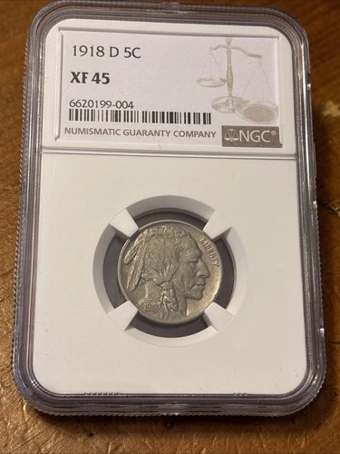 1918-D 5C NGC XF45 Buffalo Nickel