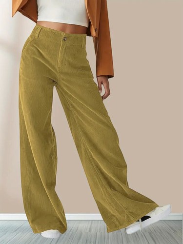 Womens Wide Leg Trousers Palazzos Ladies High Waist Casual Baggy Pants Bottoms - Picture 12 of 25