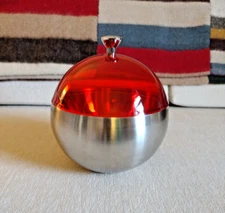 Vintage Mid Century Modern ICE BUCKET Round Ball (Retro 60s 70s MCM Sphere)