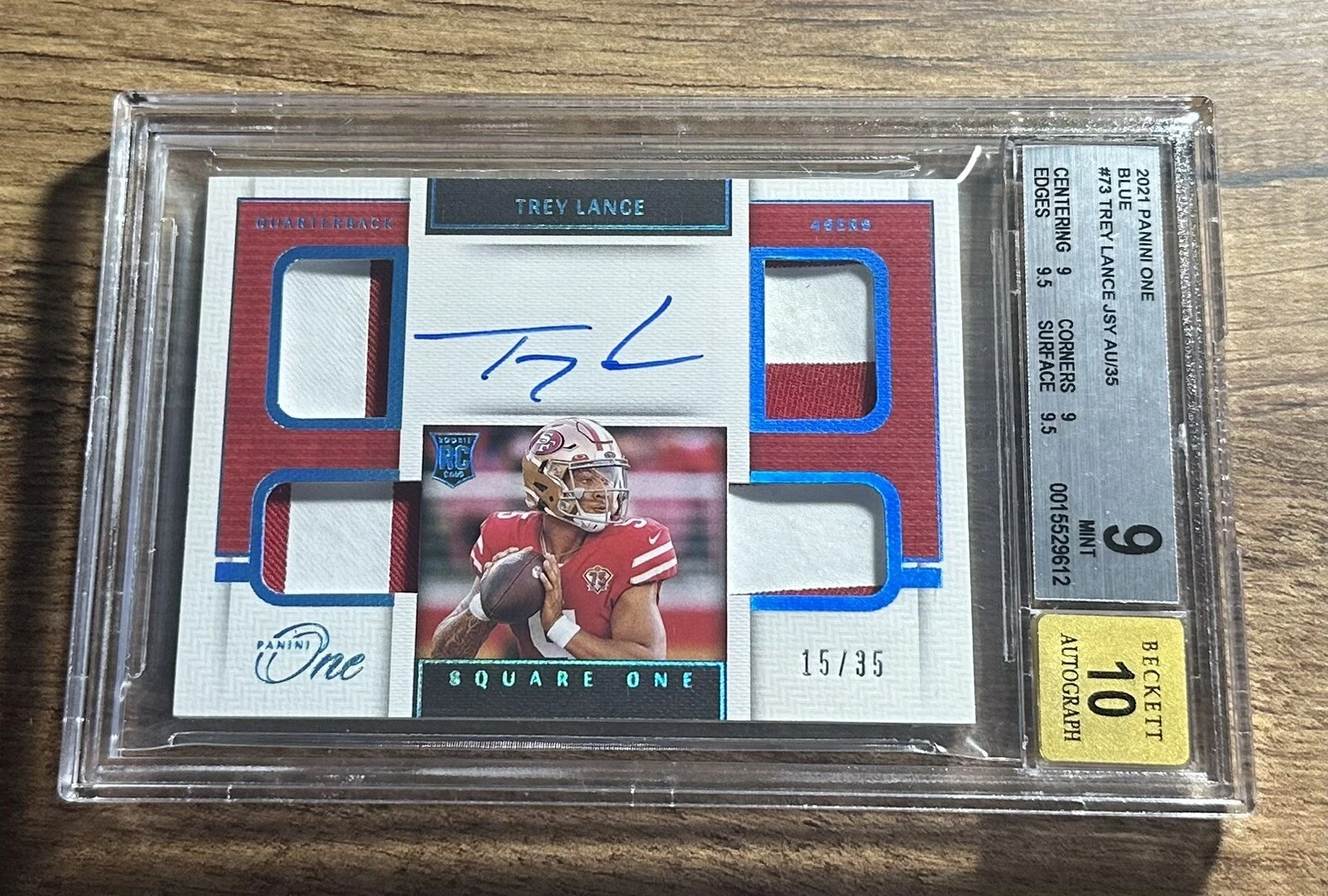 Trey Lance Panini One #73 Patch Autograph-Blue