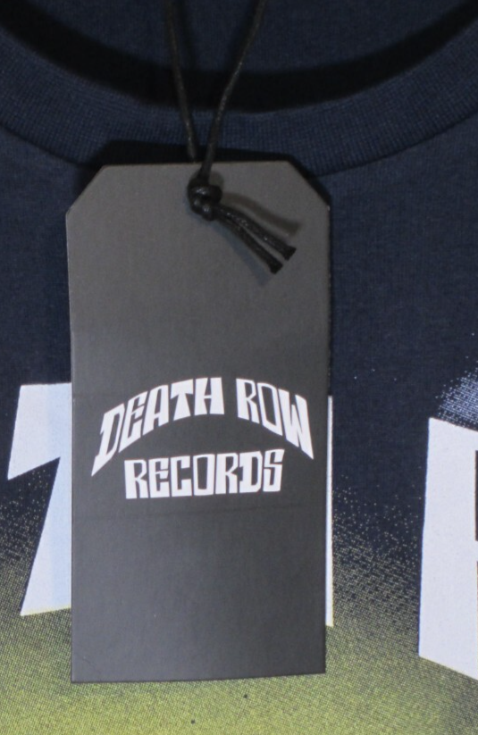 FILA Camicia uomo blu scuro nuova con etichette Death Row Records Snoop Dogg grafica 5XL HIP HOP RAP