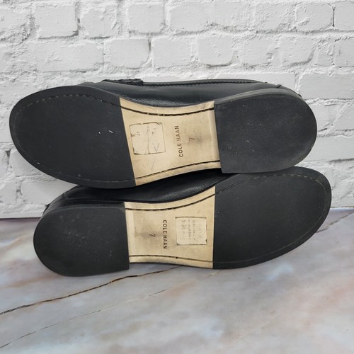 Cole Haan Womens Penny Loafers Size 7 Casual Slip On Shoes Black Leather Zebra - Picture 5 of 8