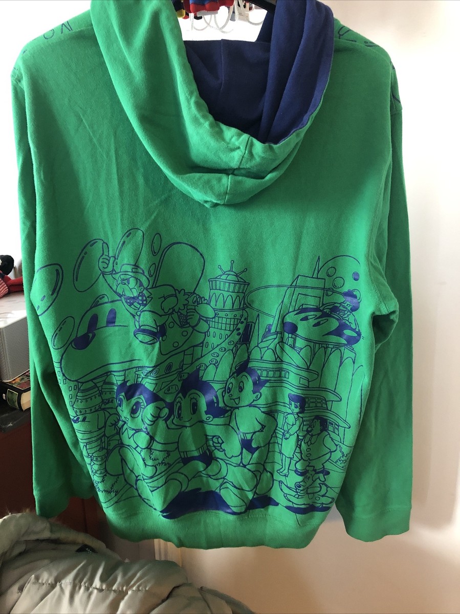RARE Astro 3-D Hologram TEZUKA Productions Hoodie  Green Size XL Jp Fit View 6