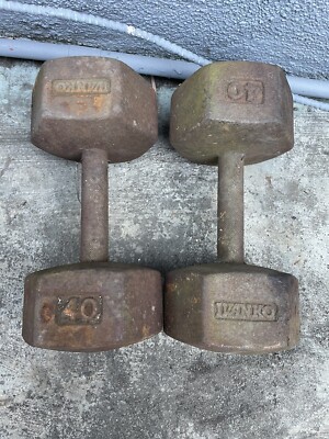Cast Iron Mancuernas Ivanko Ivanko Buns (2) Pounds Rare Roundhead