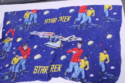 STAR TREK TV SERIES CAPTAIN KIRK MR SPOCK CHILDS WINDOW CURTAIN ONE PANEL