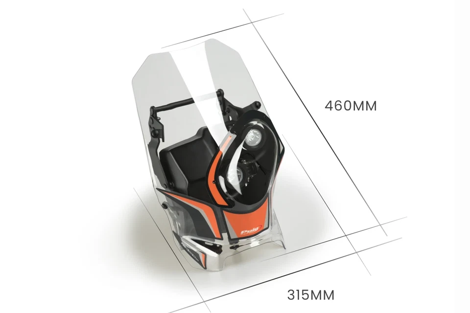 Puig Rally Screen Windshield Semi Fairing Clear KTM 250 EXC-F 2014 - 2023 - Image 3 of 4